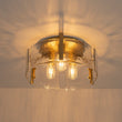Load image into Gallery viewer, Farmhouze Light-Modern Round Water Glass Semi Flush Mount Ceiling Light-Ceiling Light-Brass-
