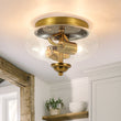 Load image into Gallery viewer, Farmhouze Light - Modern Seeded Glass Round Flush Mount Ceiling Light - Ceiling Light - Gold - 
