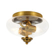 Load image into Gallery viewer, Farmhouze Light - Modern Seeded Glass Round Flush Mount Ceiling Light - Ceiling Light - Gold - 
