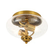 Load image into Gallery viewer, Farmhouze Light - Modern Seeded Glass Round Flush Mount Ceiling Light - Ceiling Light - Gold - 
