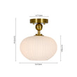 Load image into Gallery viewer, Farmhouze Light-Modern Single Opal Fluted Glass Oval Semi Flush Ceiling Light-Ceiling Light-Brass-
