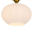 Load image into Gallery viewer, Farmhouze Light-Modern Single Opal Fluted Glass Oval Semi Flush Ceiling Light-Ceiling Light-Brass-
