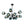 Load image into Gallery viewer, Farmhouze Light - Modern Sputnik Gradual Blue Glass Globe Bubble Chandelier - Chandelier - Black - 
