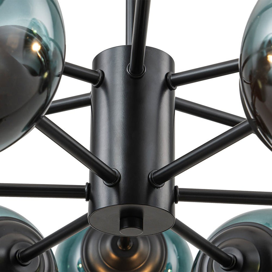 Farmhouze Light - Modern Sputnik Gradual Blue Glass Globe Bubble Chandelier - Chandelier - Black - 