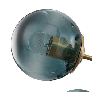Farmhouze Light - Modern Sputnik Gradual Blue Glass Globe Bubble Chandelier - Chandelier - Brass - 