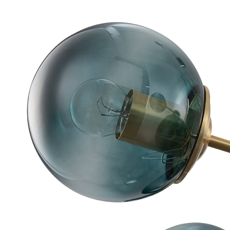 Farmhouze Light - Modern Sputnik Gradual Blue Glass Globe Bubble Chandelier - Chandelier - Brass - 