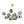 Load image into Gallery viewer, Farmhouze Light - Modern Sputnik Gradual Blue Glass Globe Bubble Chandelier - Chandelier - Brass - 
