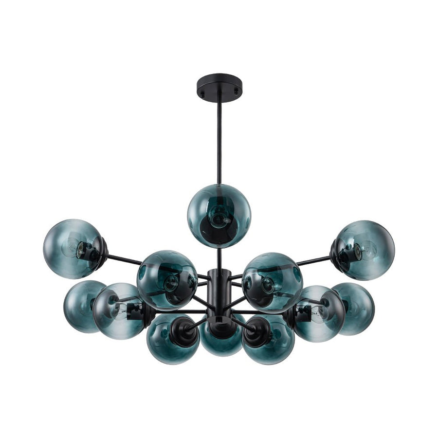 Farmhouze Light - Modern Sputnik Gradual Blue Glass Globe Bubble Chandelier - Chandelier - Brass - 