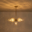 Load image into Gallery viewer, Farmhouze Light-Modern Tiered Water Glass Globe Round Sputnik Chandelier-Ceiling Light-Brass-
