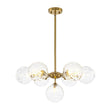 Load image into Gallery viewer, Farmhouze Light-Modern Tiered Water Glass Globe Round Sputnik Chandelier-Ceiling Light-Brass-
