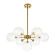 Load image into Gallery viewer, Farmhouze Light-Modern Tiered Water Glass Globe Round Sputnik Chandelier-Ceiling Light-Brass-
