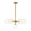 Load image into Gallery viewer, Farmhouze Light-Modern Tiered Water Glass Globe Round Sputnik Chandelier-Ceiling Light-Brass-
