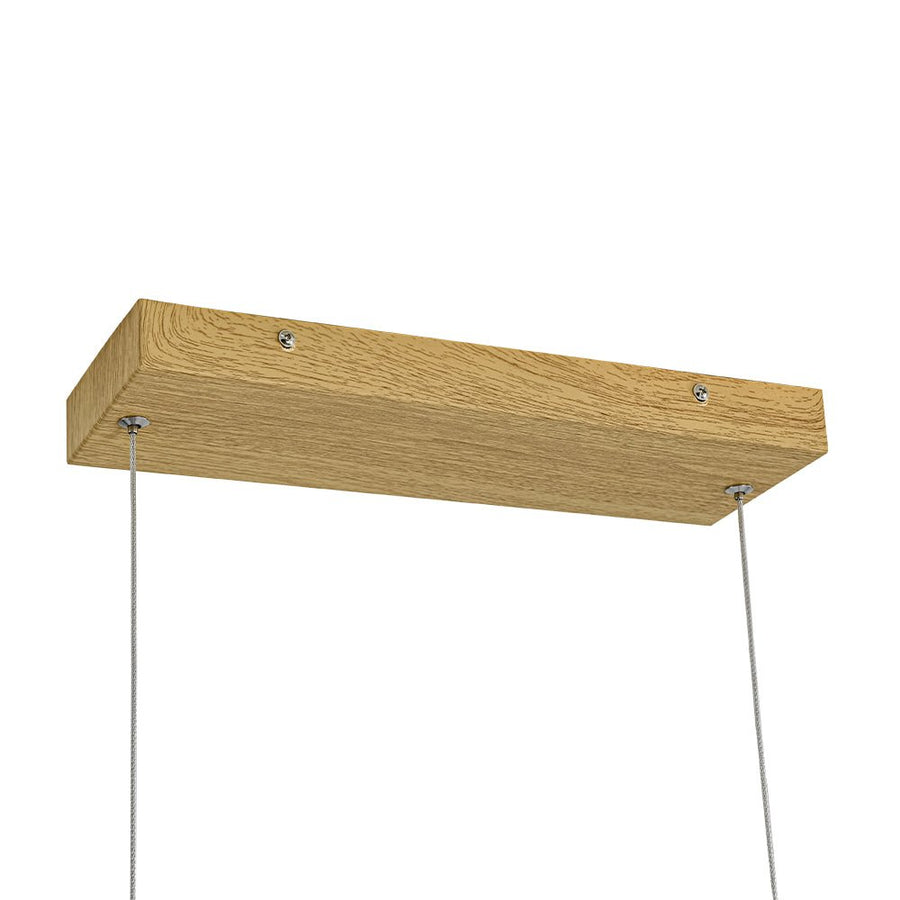 Farmhouze Light - Natural Wood Grain Dimmable LED Wide Linear Island Chandelier - Chandelier - Oak - 