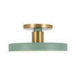 Load image into Gallery viewer, Farmhouze Light - Nordic Dimmable LED White Round Semi Flush Mount - Ceiling Light - Green - 
