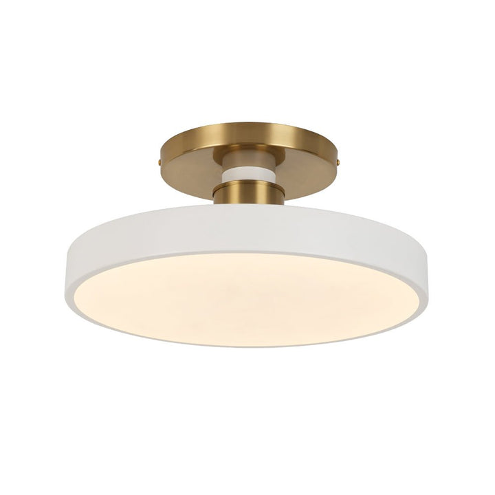 Farmhouze Light - Nordic Dimmable LED White Round Semi Flush Mount - Ceiling Light - White - 