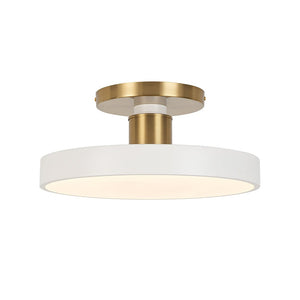 Farmhouze Light - Nordic Dimmable LED White Round Semi Flush Mount - Ceiling Light - White - 