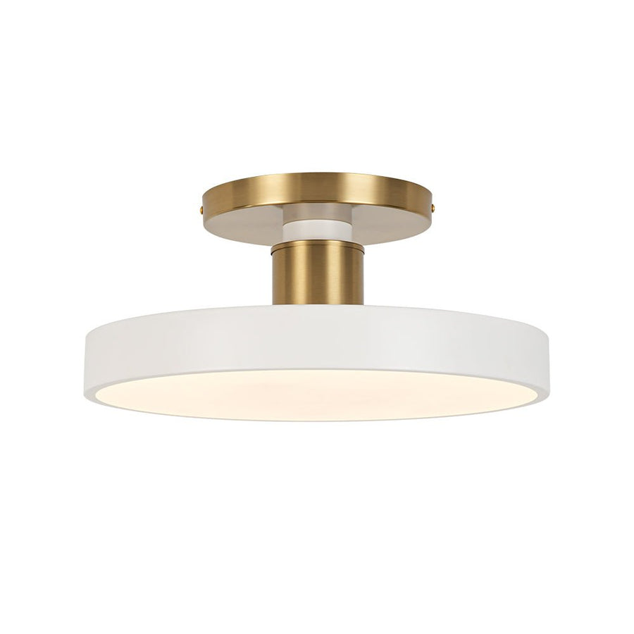 Farmhouze Light - Nordic Dimmable LED White Round Semi Flush Mount - Ceiling Light - White - 