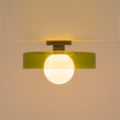 Load image into Gallery viewer, Farmhouze Light-Nordic Green Glass Globe 1-Light Round Ceiling Fixture-Ceiling Light-13.8 in-
