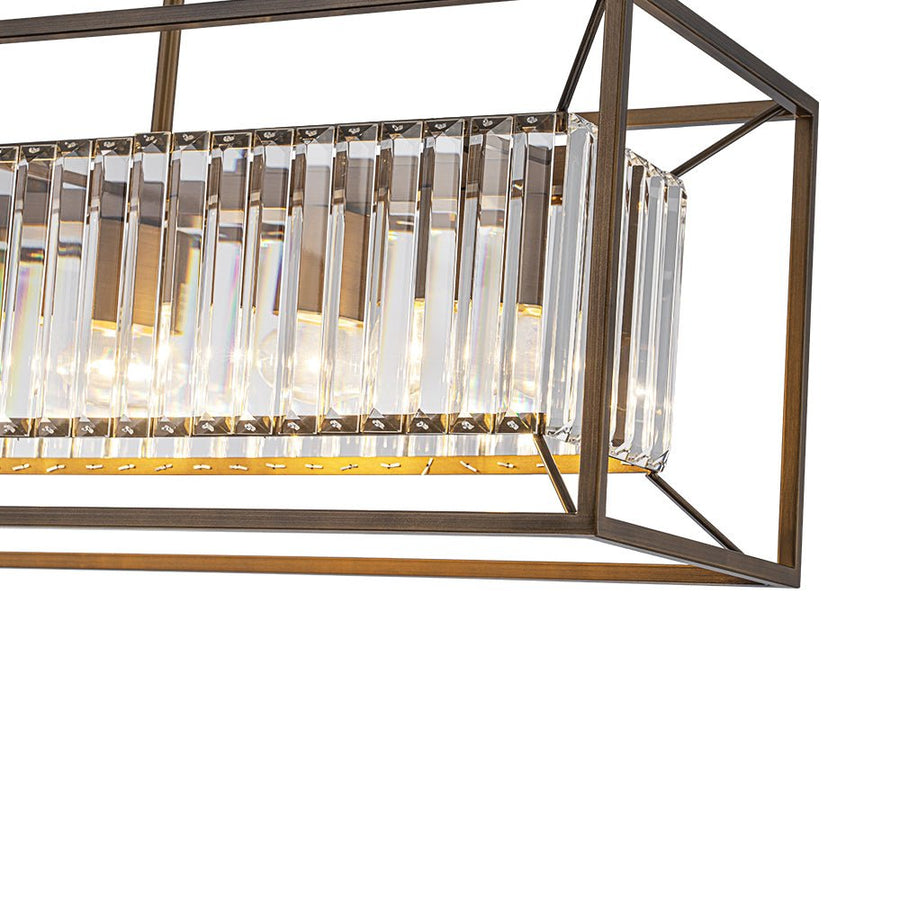 Farmhouze Light - Oil Rubbed Bronze 5 - Light Rectangle Crystal Chandelier - Chandelier - 31.5 in - 