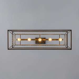 Farmhouze Light - Oil Rubbed Bronze 5 - Light Rectangle Crystal Chandelier - Chandelier - 31.5 in - 