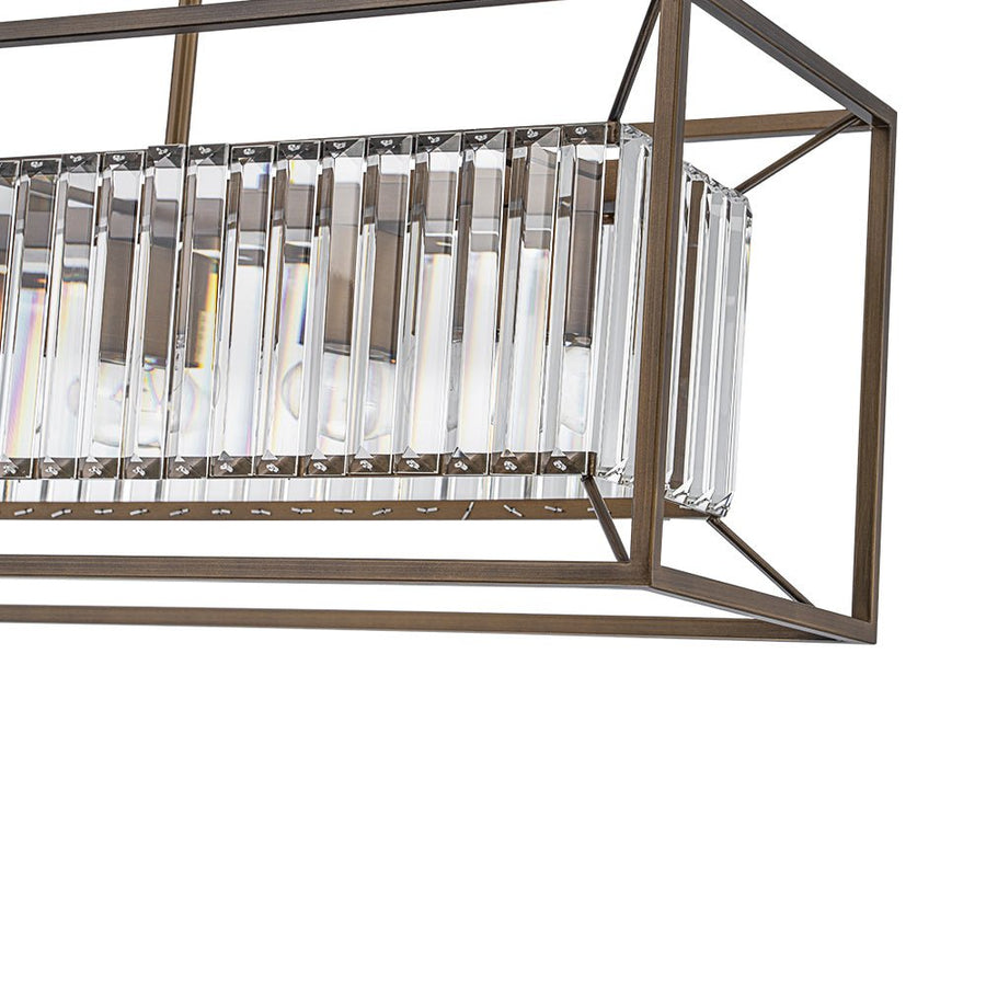 Farmhouze Light - Oil Rubbed Bronze 5 - Light Rectangle Crystal Chandelier - Chandelier - 31.5 in - 
