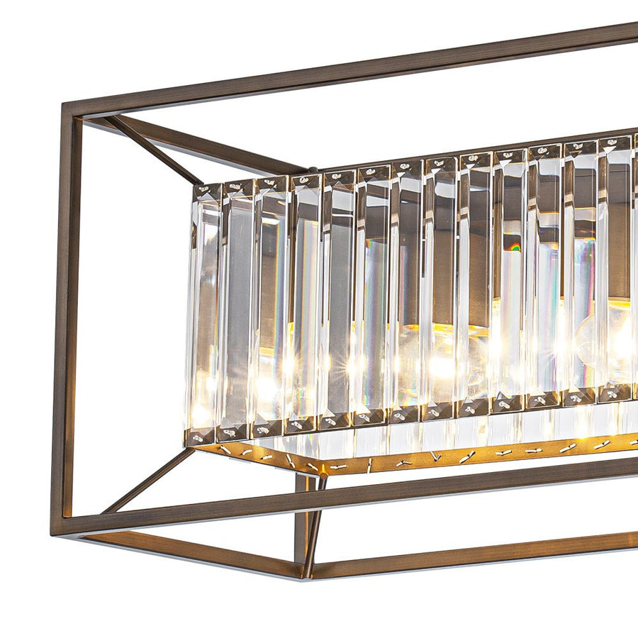Farmhouze Light - Oil Rubbed Bronze 5 - Light Rectangle Crystal Chandelier - Chandelier - 31.5 in - 