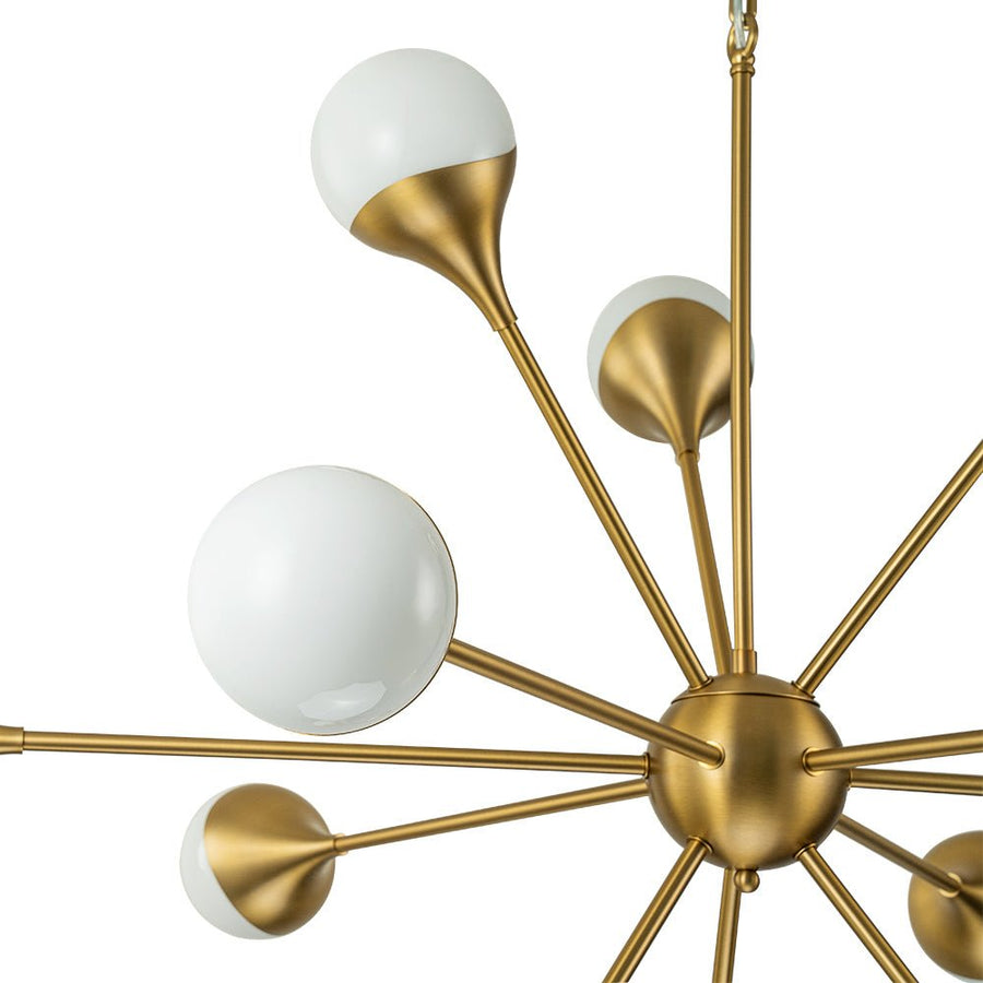 Farmhouze Light-OpenBox-12-Light Mid-century Brass Sphere Sputnik Chandelier-Chandelier-Brass-