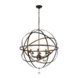 Load image into Gallery viewer, Farmhouze Light - OpenBox - 8 - Light Rustic Vintage Crystal Metal Orb Chandelier - Chandelier - Oiled Rubbed Bronze - 
