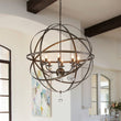 Load image into Gallery viewer, Farmhouze Light - OpenBox - 8 - Light Rustic Vintage Crystal Metal Orb Chandelier - Chandelier - Oiled Rubbed Bronze - 
