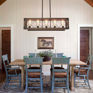 Farmhouze Light - OpenBox - Farmhouse Rectangle Wood Cage 5 Light Cross - iron Chandelier - Chandelier - 