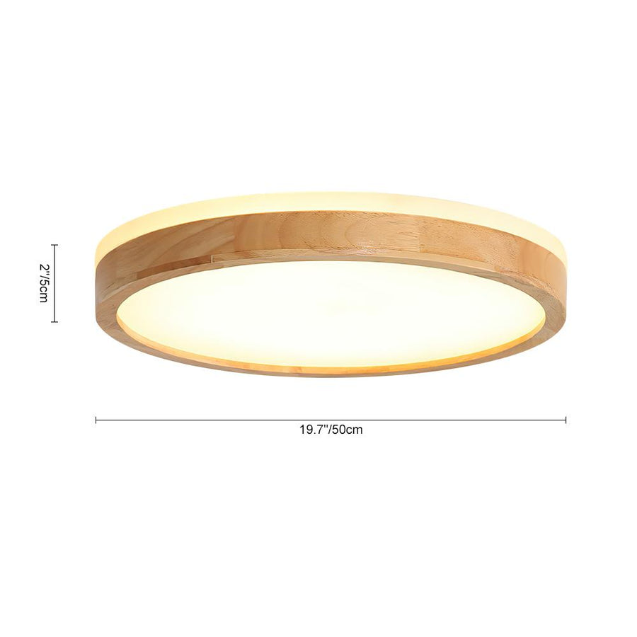 Farmhouze Light-OpenBox-Farmhouse Wooden Round LED Ceiling Light-Ceiling Light-15 in.-