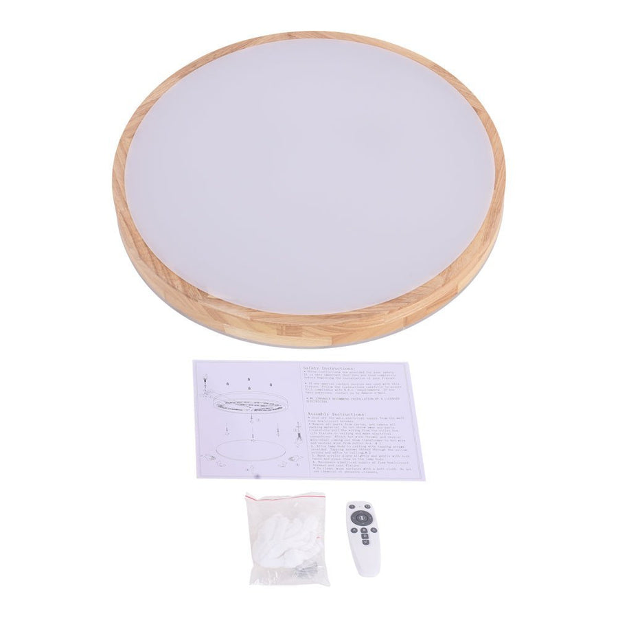 Farmhouze Light-OpenBox-Farmhouse Wooden Round LED Ceiling Light-Ceiling Light-15 in.-