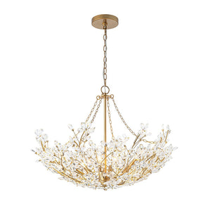Farmhouze Light - OpenBox - Glam Farmhouse Crystal Flower Brass Basin Chandelier - Chandelier - 6 - Light - 