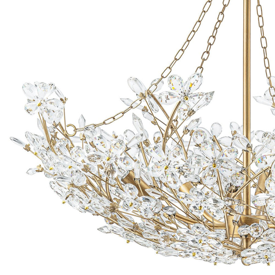 Farmhouze Light - OpenBox - Glam Farmhouse Crystal Flower Brass Basin Chandelier - Chandelier - 6 - Light - 