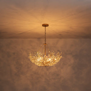 Farmhouze Light - OpenBox - Glam Farmhouse Crystal Flower Brass Basin Chandelier - Chandelier - 6 - Light - 