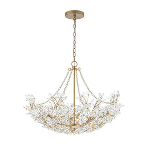 Farmhouze Light - OpenBox - Glam Farmhouse Crystal Flower Brass Basin Chandelier - Chandelier - 6 - Light - 