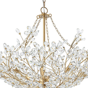 Farmhouze Light - OpenBox - Glam Farmhouse Crystal Flower Brass Basin Chandelier - Chandelier - 6 - Light - 