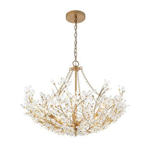 Farmhouze Light - OpenBox - Glam Farmhouse Crystal Flower Brass Basin Chandelier - Chandelier - 6 - Light - 