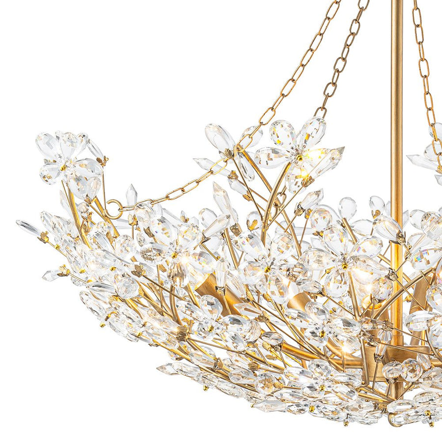 Farmhouze Light - OpenBox - Glam Farmhouse Crystal Flower Brass Basin Chandelier - Chandelier - 6 - Light - 