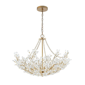 Farmhouze Light - OpenBox - Glam Farmhouse Crystal Flower Brass Basin Chandelier - Chandelier - 6 - Light - 