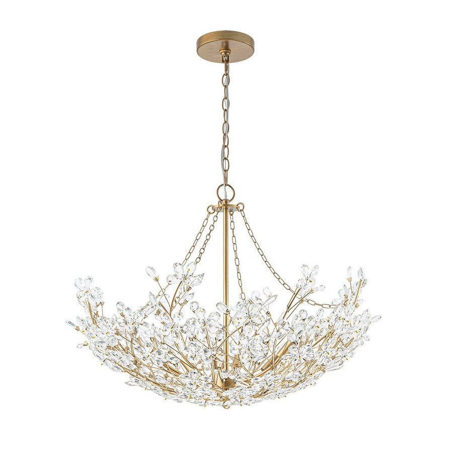 Farmhouze Light - OpenBox - Glam Farmhouse Crystal Flower Brass Basin Chandelier - Chandelier - 6 - Light - 