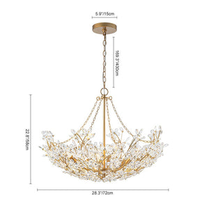 Farmhouze Light - OpenBox - Glam Farmhouse Crystal Flower Brass Basin Chandelier - Chandelier - 6 - Light - 