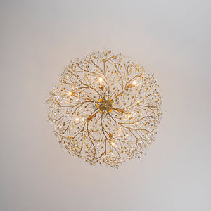 Farmhouze Light - OpenBox - Glam Farmhouse Crystal Flower Brass Basin Chandelier - Chandelier - 6 - Light - 