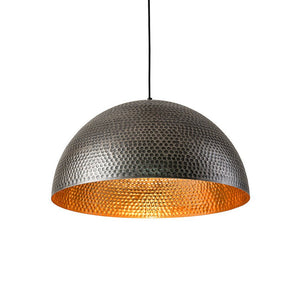 Farmhouze Light - OpenBox - Industrial 1 - Light Hammered Oversized Metal Dome Pendant - Chandelier - Dark Silver - 23in