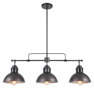 Farmhouze Light - OpenBox - Industrial Kitchen Linear Pot Lid Island Pendant Light - Chandelier - Antiqued Silver - 