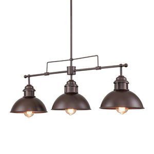 Farmhouze Light - OpenBox - Industrial Kitchen Linear Pot Lid Island Pendant Light - Chandelier - Antiqued Silver - 