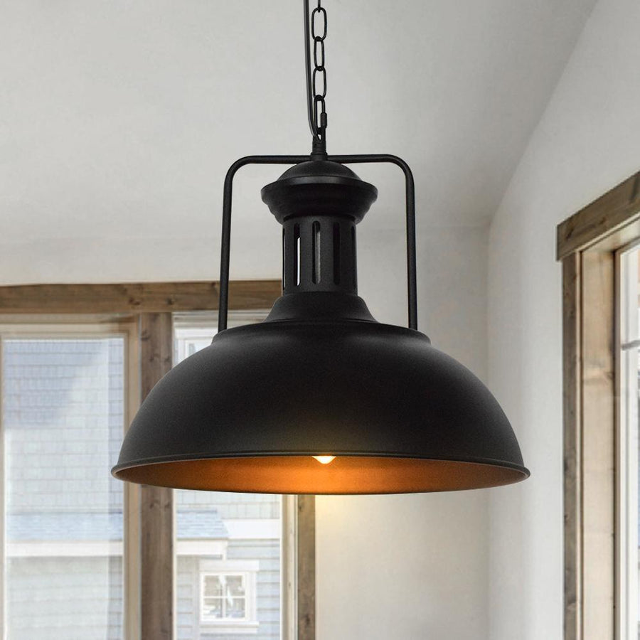 Farmhouze Light - OpenBox - Industrial Single Dome Pendant Light - Pendant - Black - 