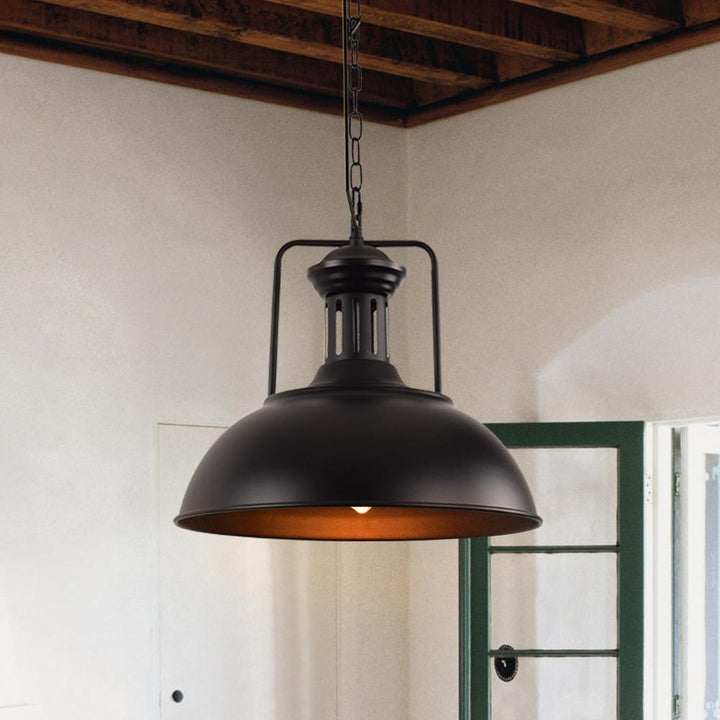 Farmhouze Light - OpenBox - Industrial Single Dome Pendant Light - Pendant - Black - 