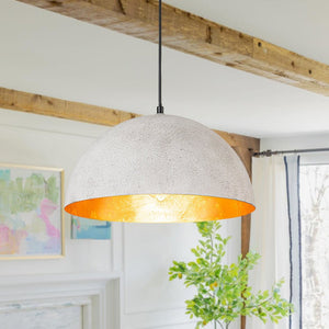 Farmhouze Light - OpenBox - Modern Farmhouse Oversized Dome Pendant - Chandelier - Grey White - 15 in. - M