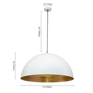 Farmhouze Light - OpenBox - Modern Farmhouse Oversized Dome Pendant - Chandelier - White - 15 in. - M